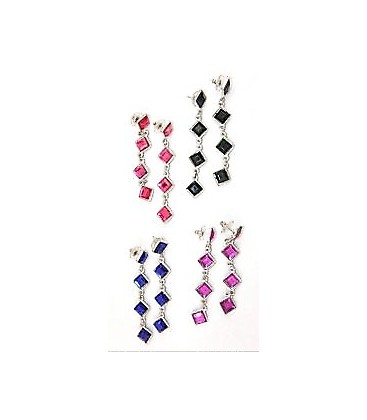 Boucles d'oreille Bella violette ou rose 